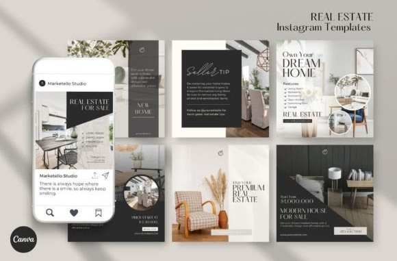 🏡 Real Estate Instagram Templates – Canva Graphics for Realtors