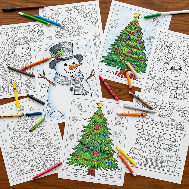 6 Free Printable Snowman & Christmas Coloring Pages for All Ages