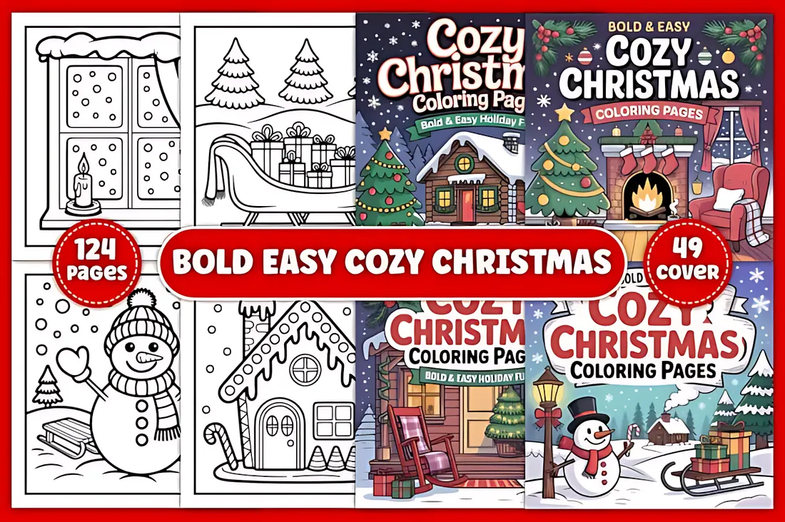 Cozy & Festive Christmas Coloring Pages for Adults