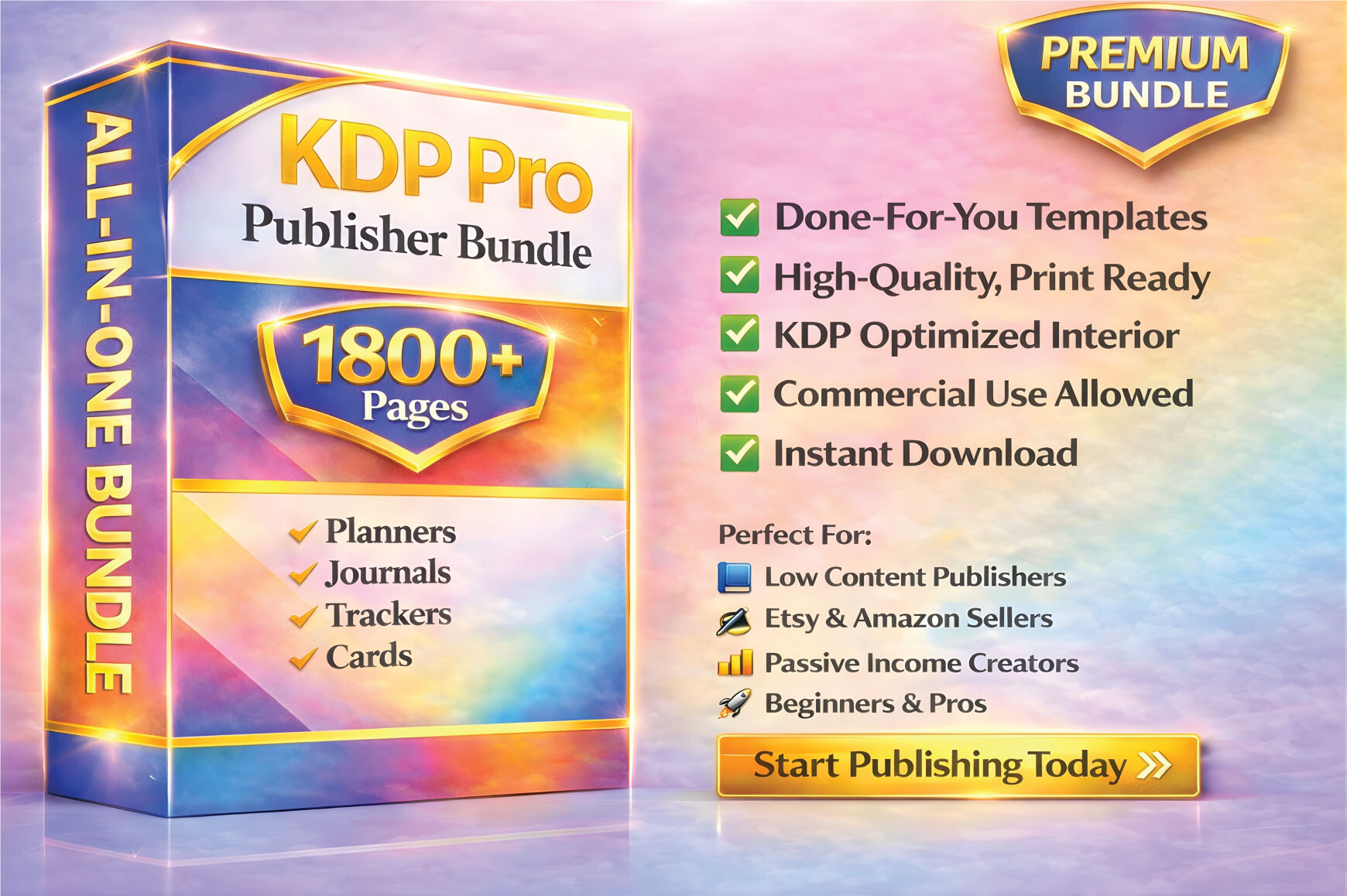 Publish Once, Earn Always — 36 KDP Templates, AI Prompt Packs & Digital Product Tools